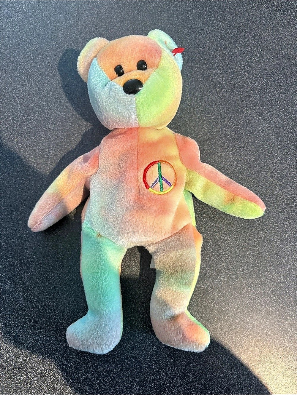 Ty Peace the Bear Beanie Baby Multicolor Plush